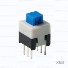  XKB(星坤) 直插按键开关 按键开关 7x7插件平头无锁 蓝白黑 封装:ThroughHole PN:XKB7070-W-92