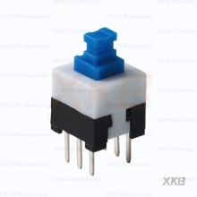  XKB(星坤) 直插按键开关 按键开关  	7*7插件无锁 蓝白黑 封装:DIP PN:XKB7070-W